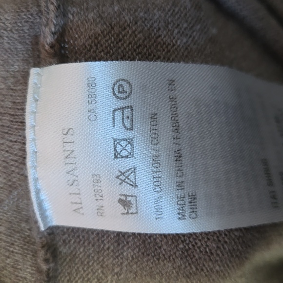 ALLSAINTS Mocha Brown ITAT Shrug Twist Front Long Sleeve Sweater Sz 8 - Picture 13 of 14